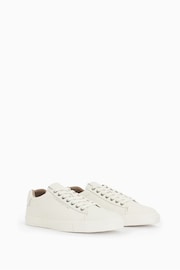 AllSaints White Brody Leather Low Top Trainers - Image 2 of 7