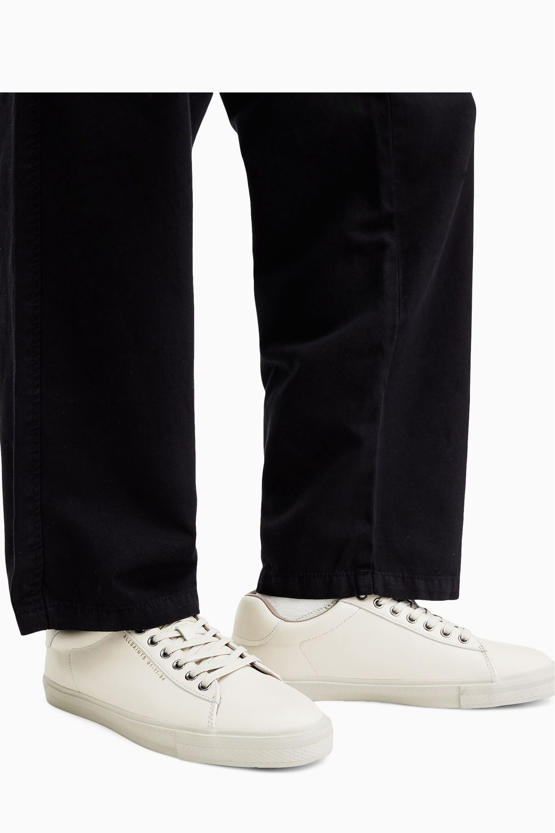 AllSaints White Brody Leather Low Top Trainers - Image 5 of 7