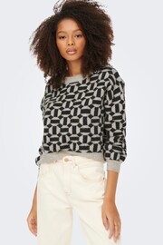 ONLY Cream Geo Abstract Print Knitted Jumper - Image 4 of 5