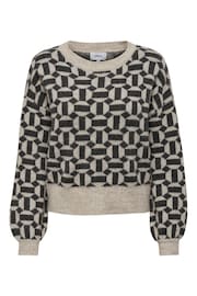 ONLY Cream Geo Abstract Print Knitted Jumper - Image 5 of 5