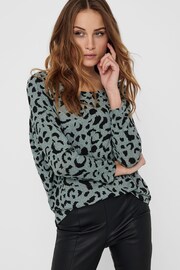 ONLY Green Lightweight Knit Printed Jumper - Image 3 of 5