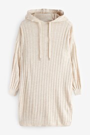ONLY Cream Knitted Hooded Cosy Lounge Jumper Dress - Image 5 of 6