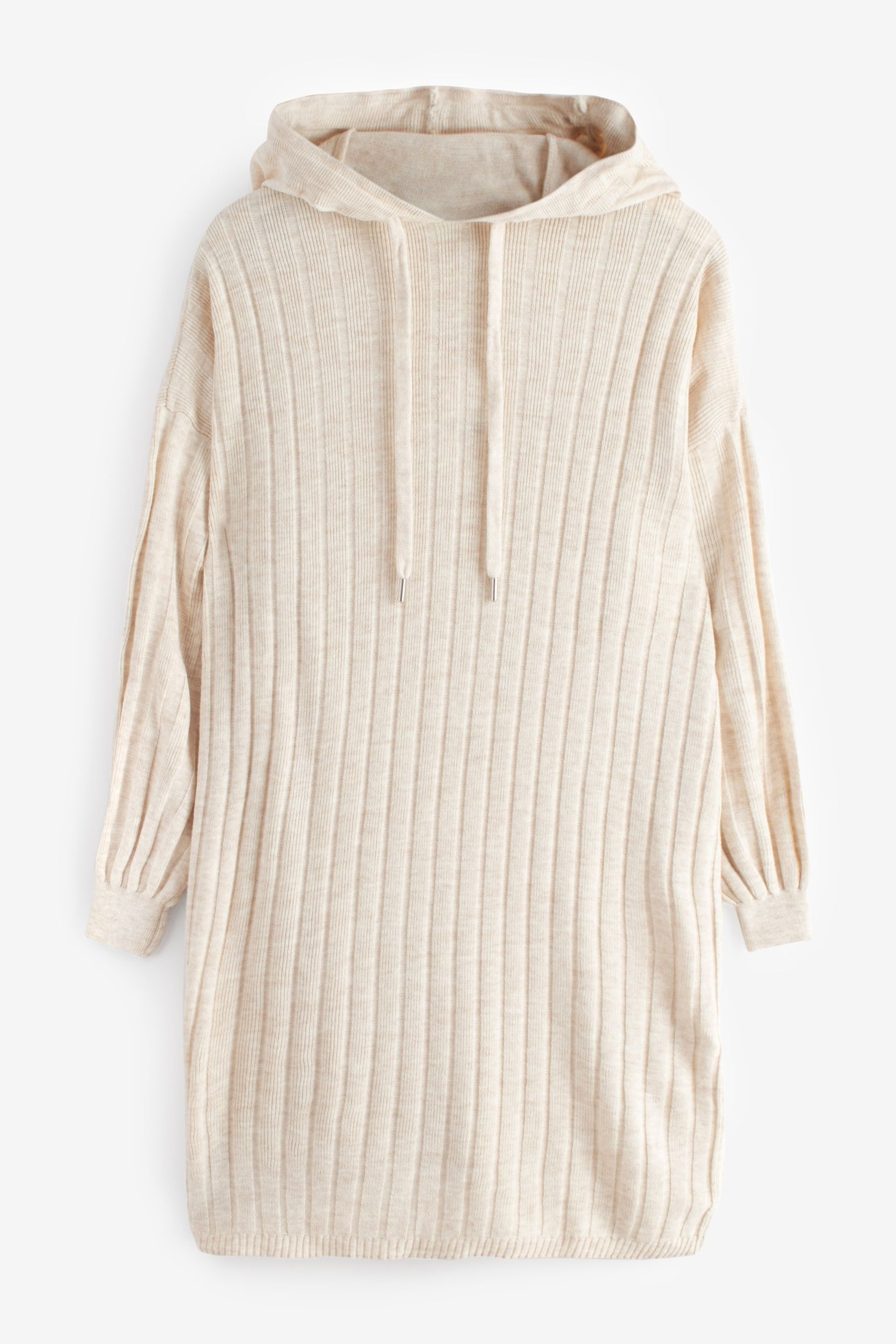 ONLY Cream Knitted Hooded Cosy Lounge Jumper Dress - Image 5 of 6