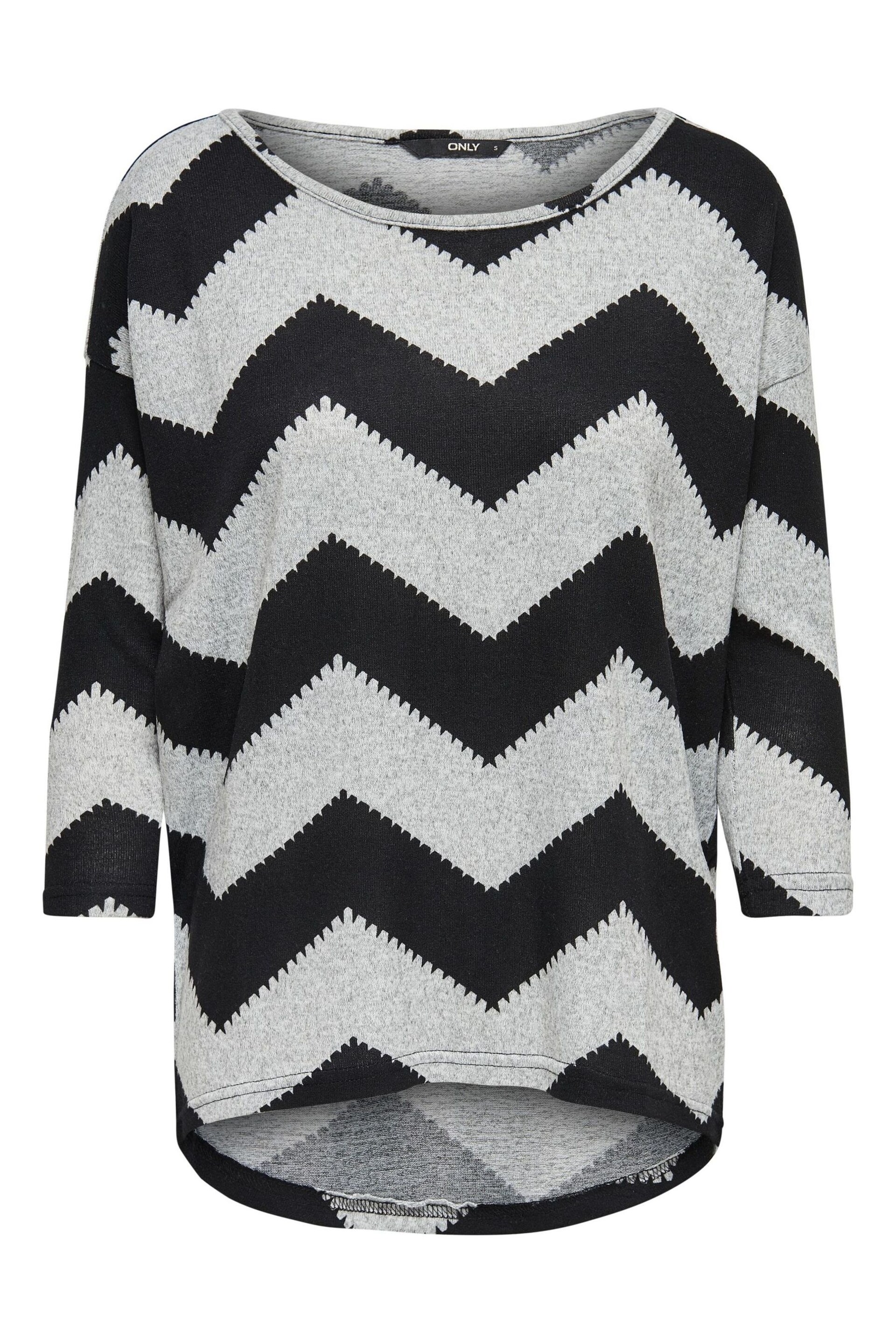 ONLY Grey Lightweight Knit Printed Jumper - Image 5 of 5