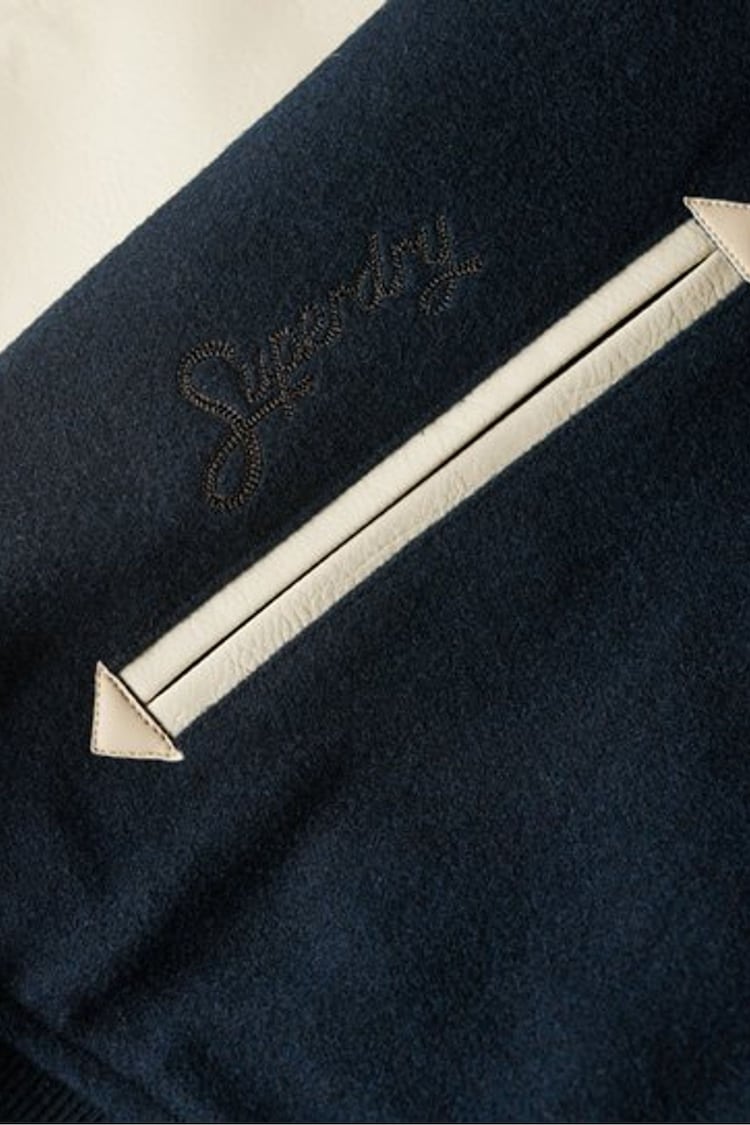 Superdry Blue College Varsity Bomber Jacket - Image 5 of 5