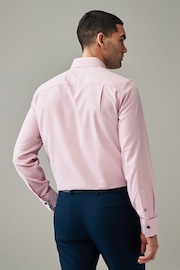 Light Pink Regular Fit Trimmed Easy Care Double Cuff Shirt - Image 3 of 10