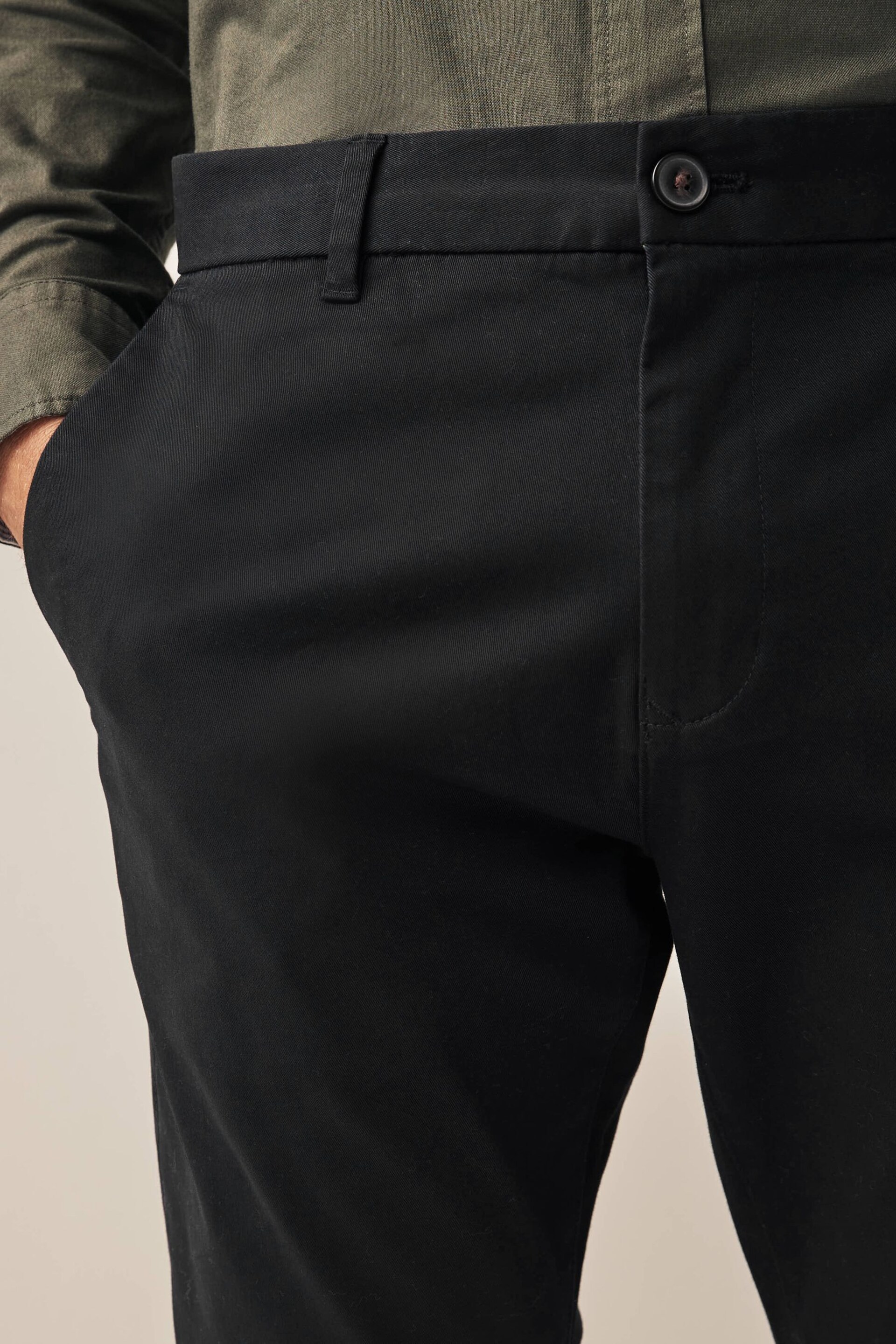 Black Skinny Stretch Chino Trousers 2 Pack - Image 6 of 9