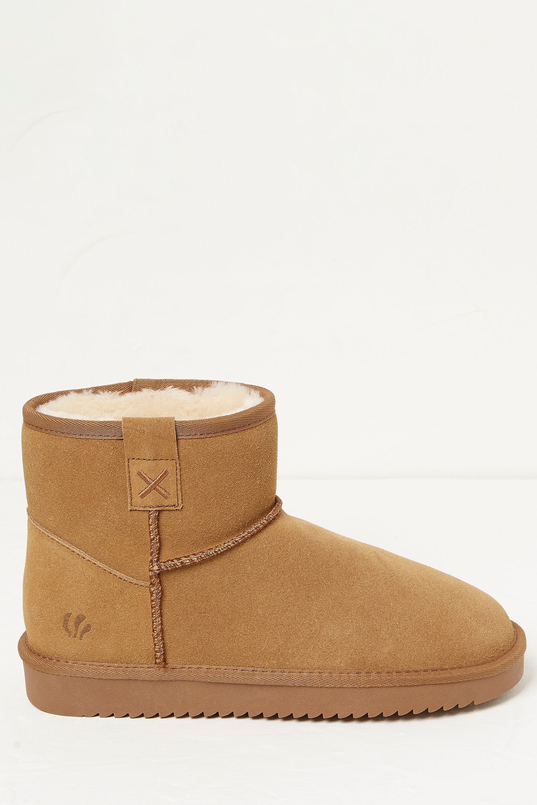 Buy FatFace Brown Suede Slipper Boots from Next Luxembourg