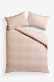 Pink 200TC Waffle Geometric Pattern Duvet Cover and Pillowcase Set - Image 3 of 3