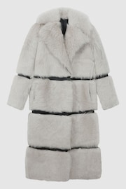 Atelier Shearling Leather Trim Long Coat - Image 2 of 8
