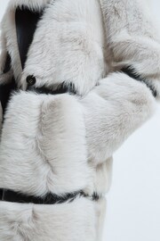 Atelier Shearling Leather Trim Long Coat - Image 5 of 8