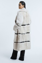 Atelier Shearling Leather Trim Long Coat - Image 6 of 8