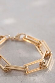 Mint Velvet Gold Square Link Bracelet - Image 2 of 3