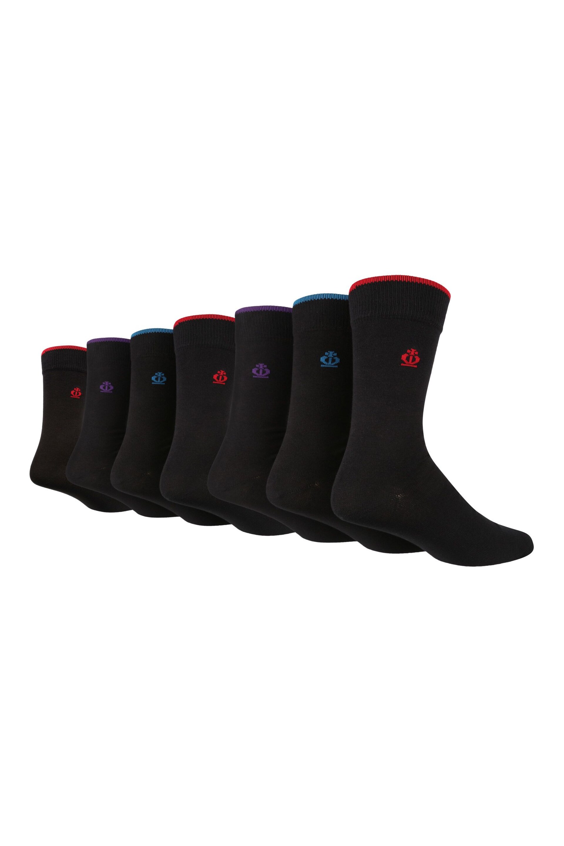 Jeff Banks Black Classic Crown Detail Everyday Socks - Image 1 of 3