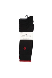 Jeff Banks Black Classic Crown Detail Everyday Socks - Image 2 of 3