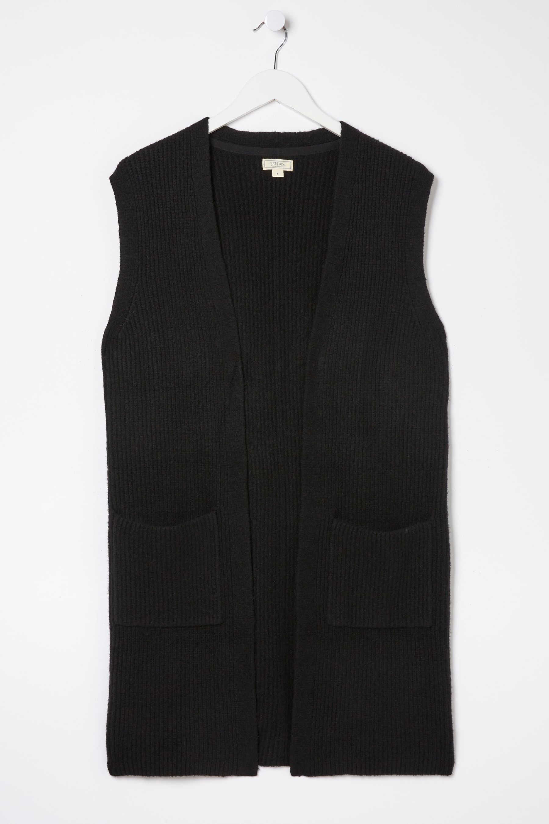 Buy FatFace Black Lexi Long Sleeveless Cardigan from Next Luxembourg