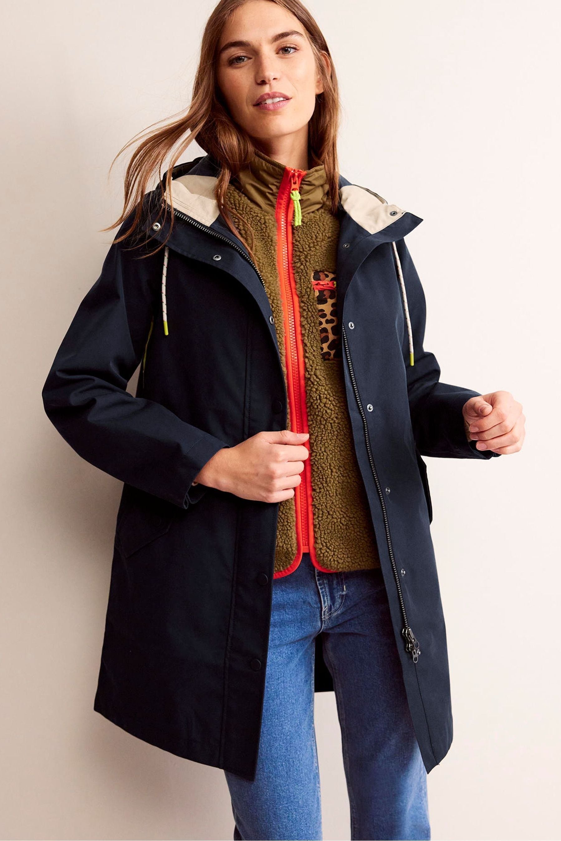 Buy Boden Blue Wells Waterproof Coat from Next Luxembourg
