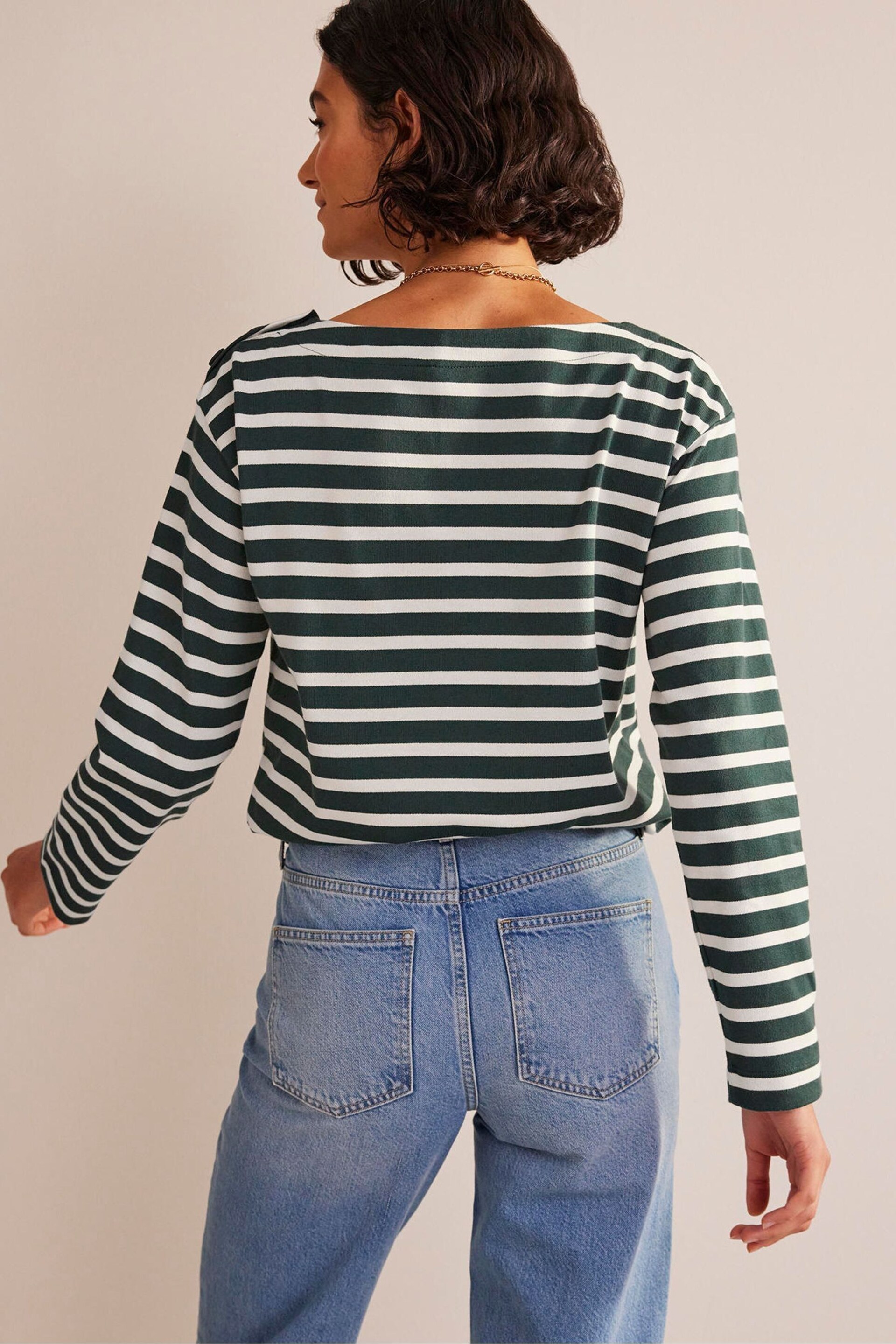 Boden Green Sophie Heavyweight Breton Top - Image 2 of 5