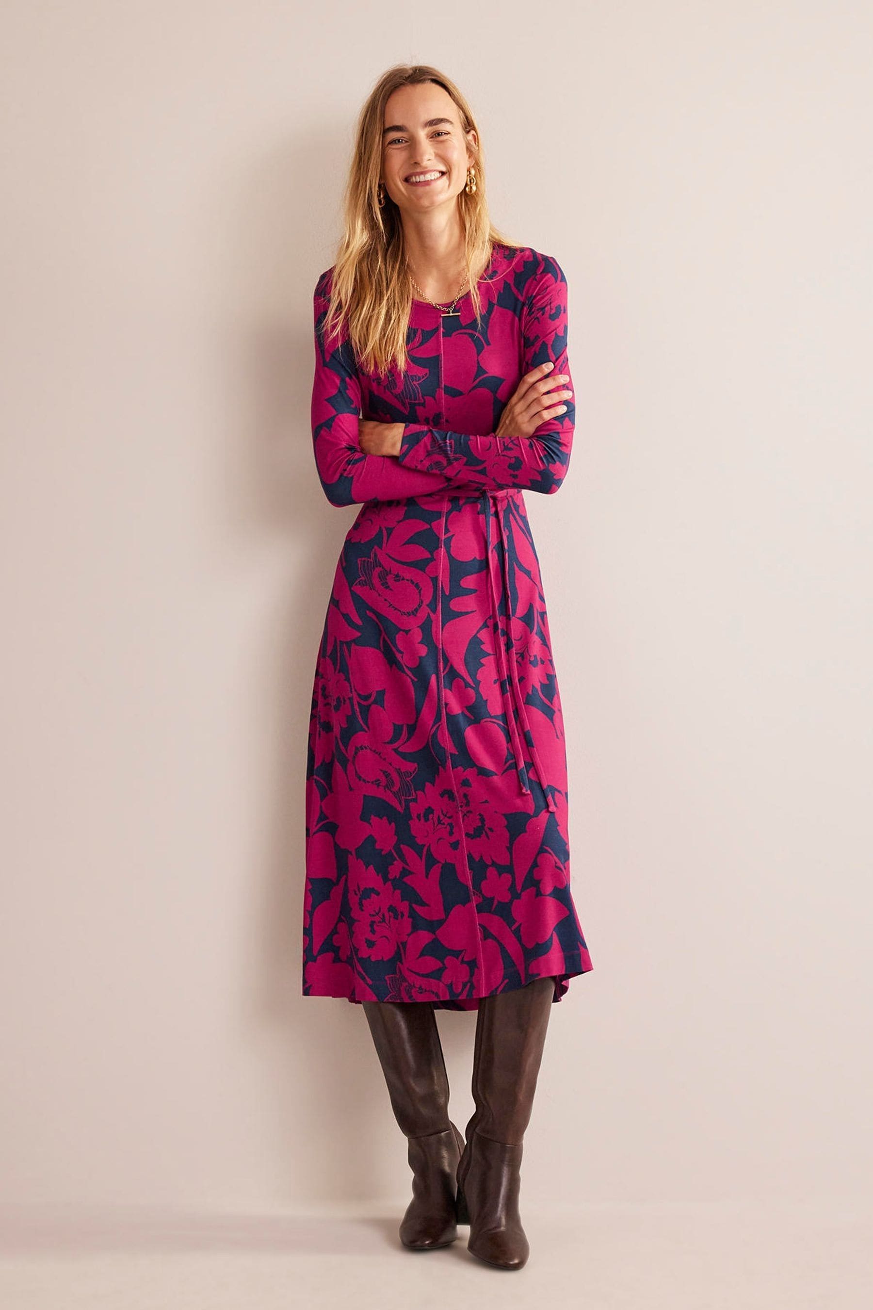 Boden rosa jersey midi dress top