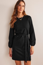 Boden Black Violet Jersey Shift Dress - Image 1 of 6