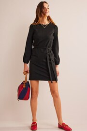 Boden Black Violet Jersey Shift Dress - Image 3 of 6