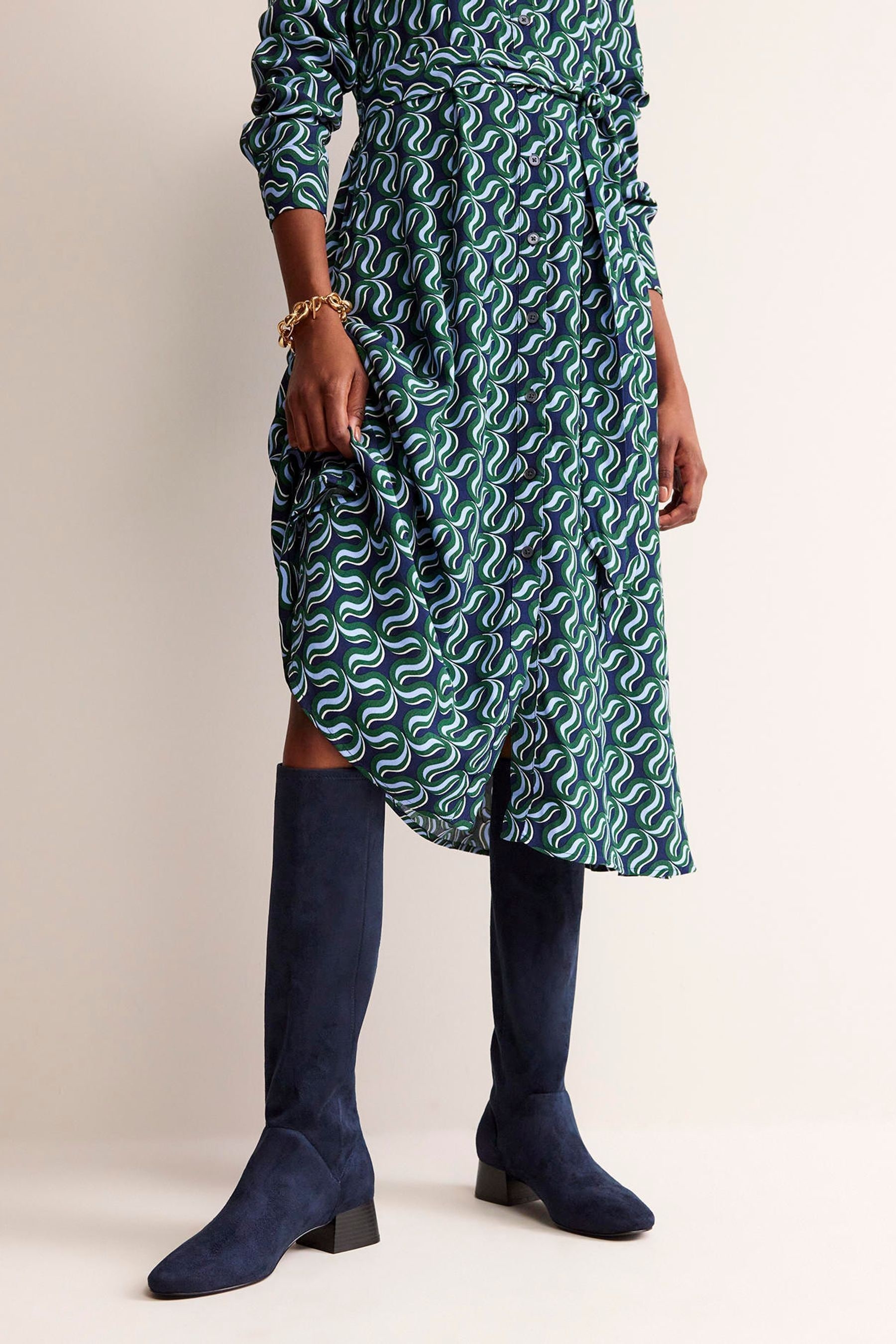 Blue flat boots clearance