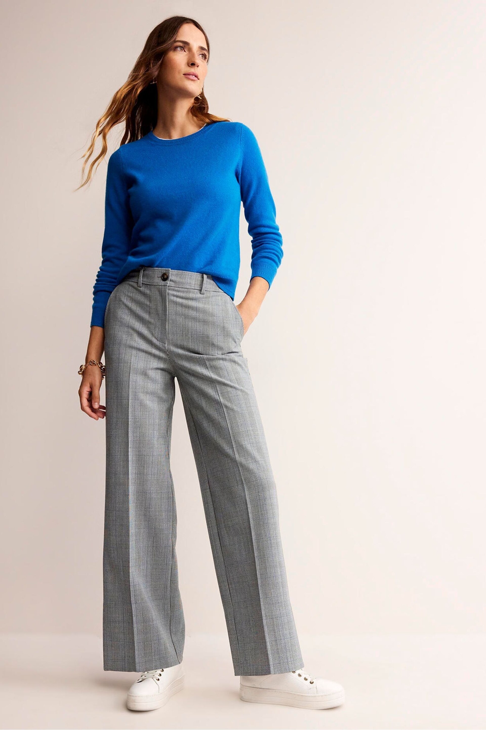 Boden Grey Westbourne Wool-Twill Trousers - Image 1 of 5