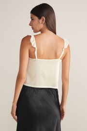 Ecru Mesh Ruffle Cami - Image 4 of 7