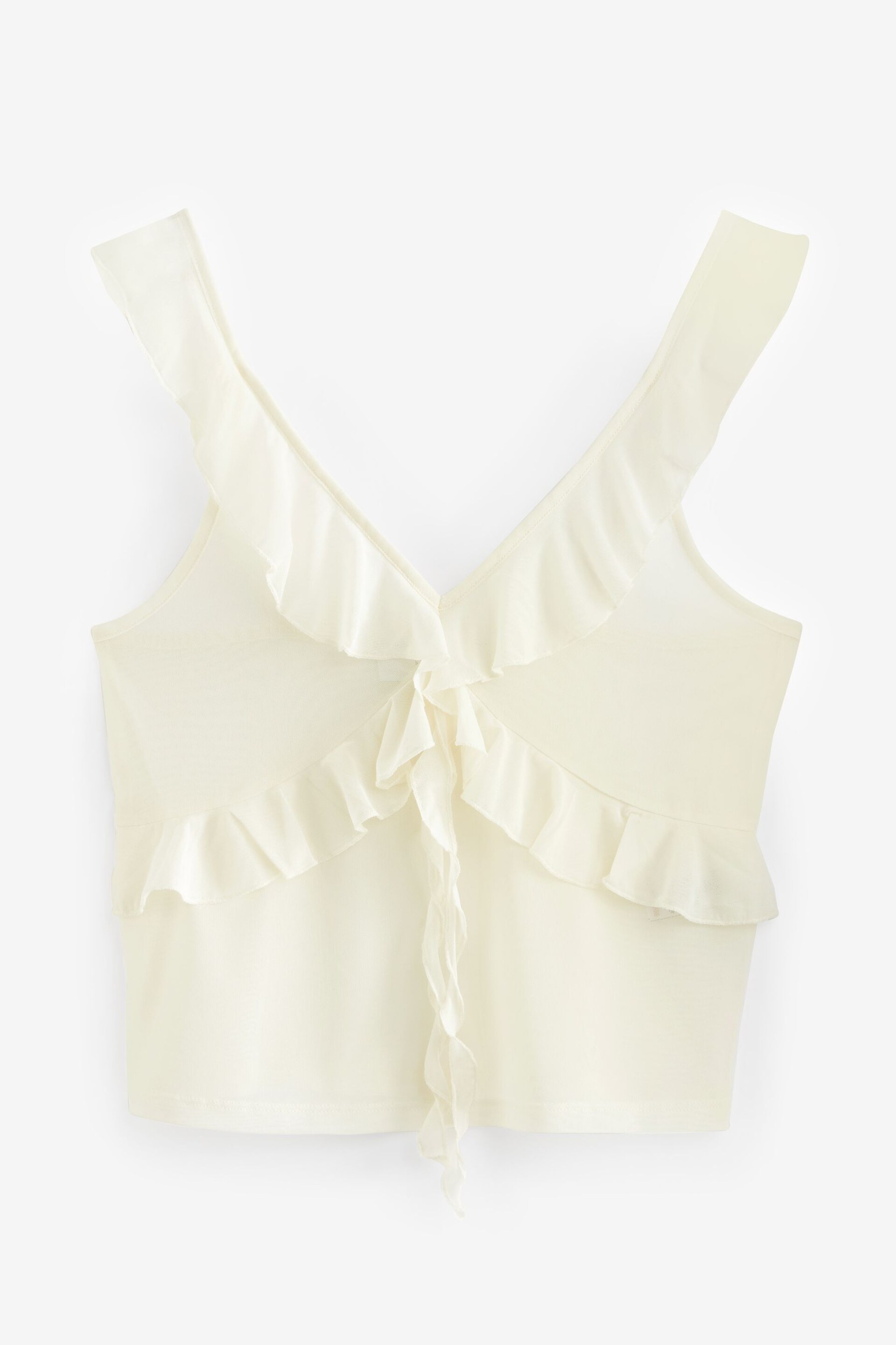 Ecru Mesh Ruffle Cami - Image 6 of 7