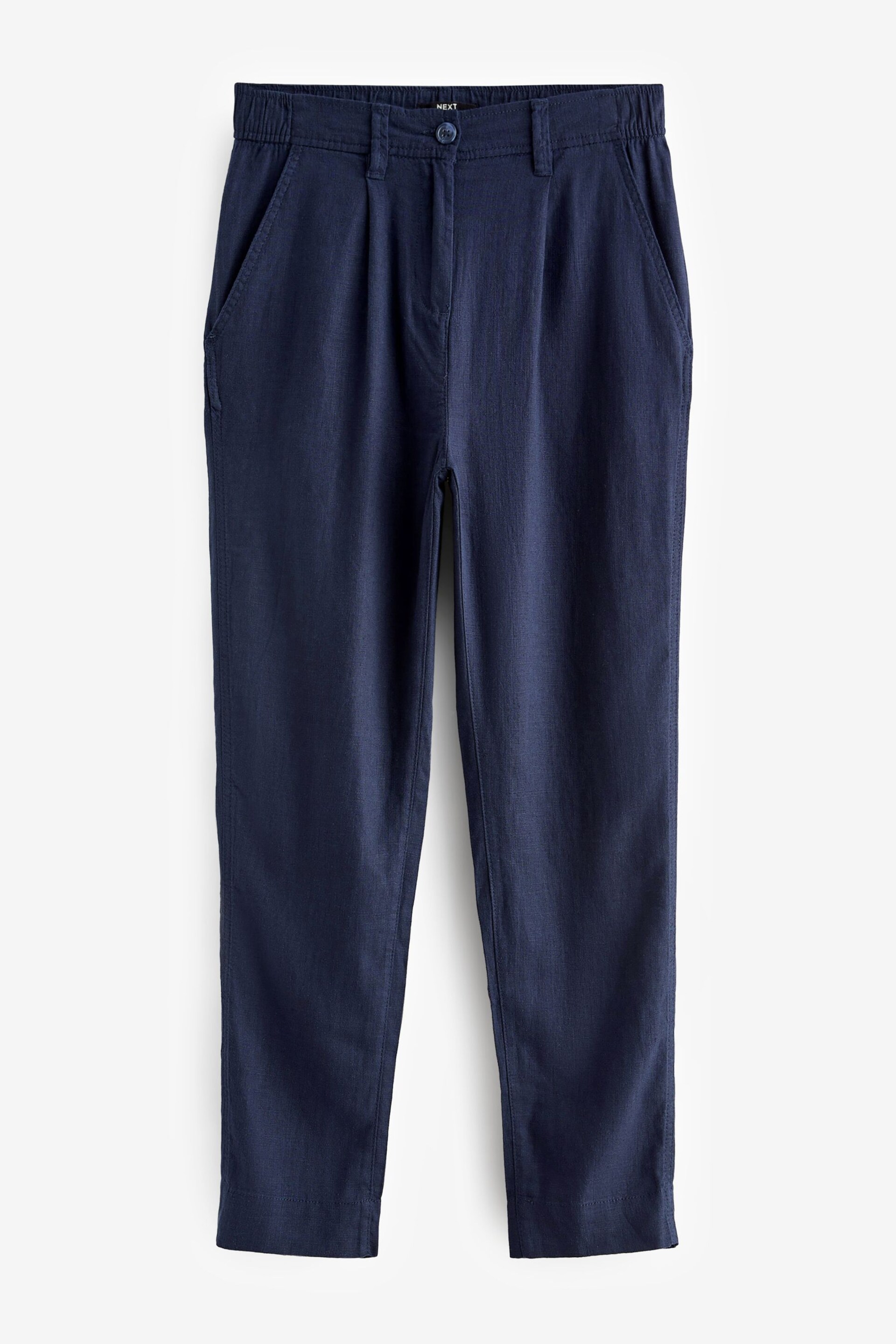 Black/Navy Blue Linen Blend Taper Trousers 2 Pack - Image 12 of 14