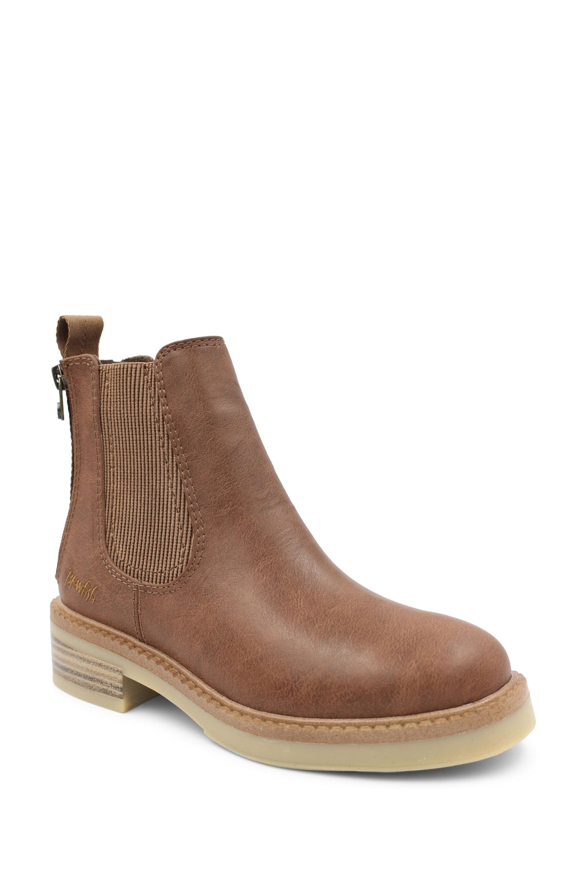 Blowfish Malibu Womens Natural Vedder Back Zip Ankle Chelsea Boots - Image 2 of 3