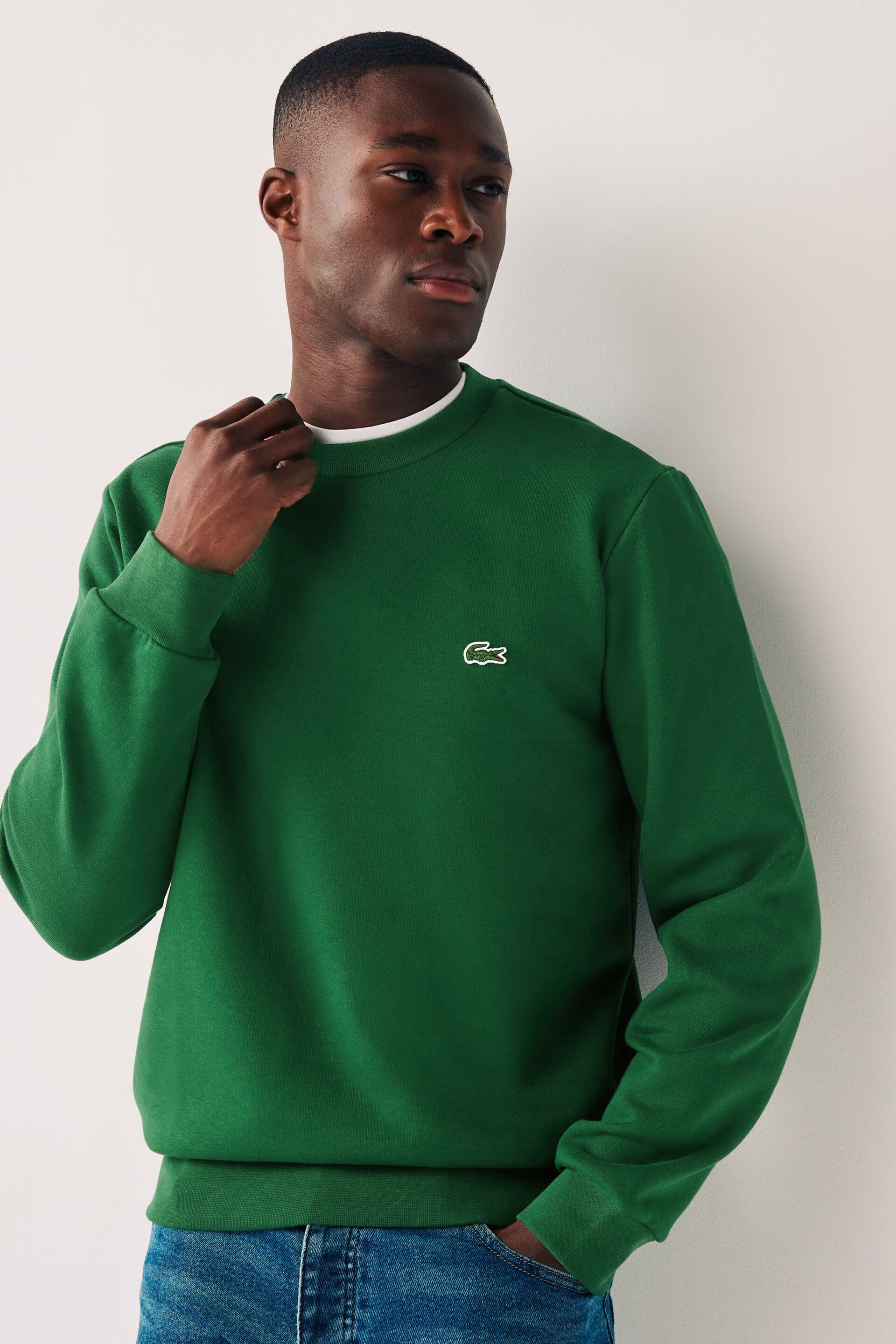 Lacoste Fleece Lined Crew-Neck Jumper - Image 1 of 4