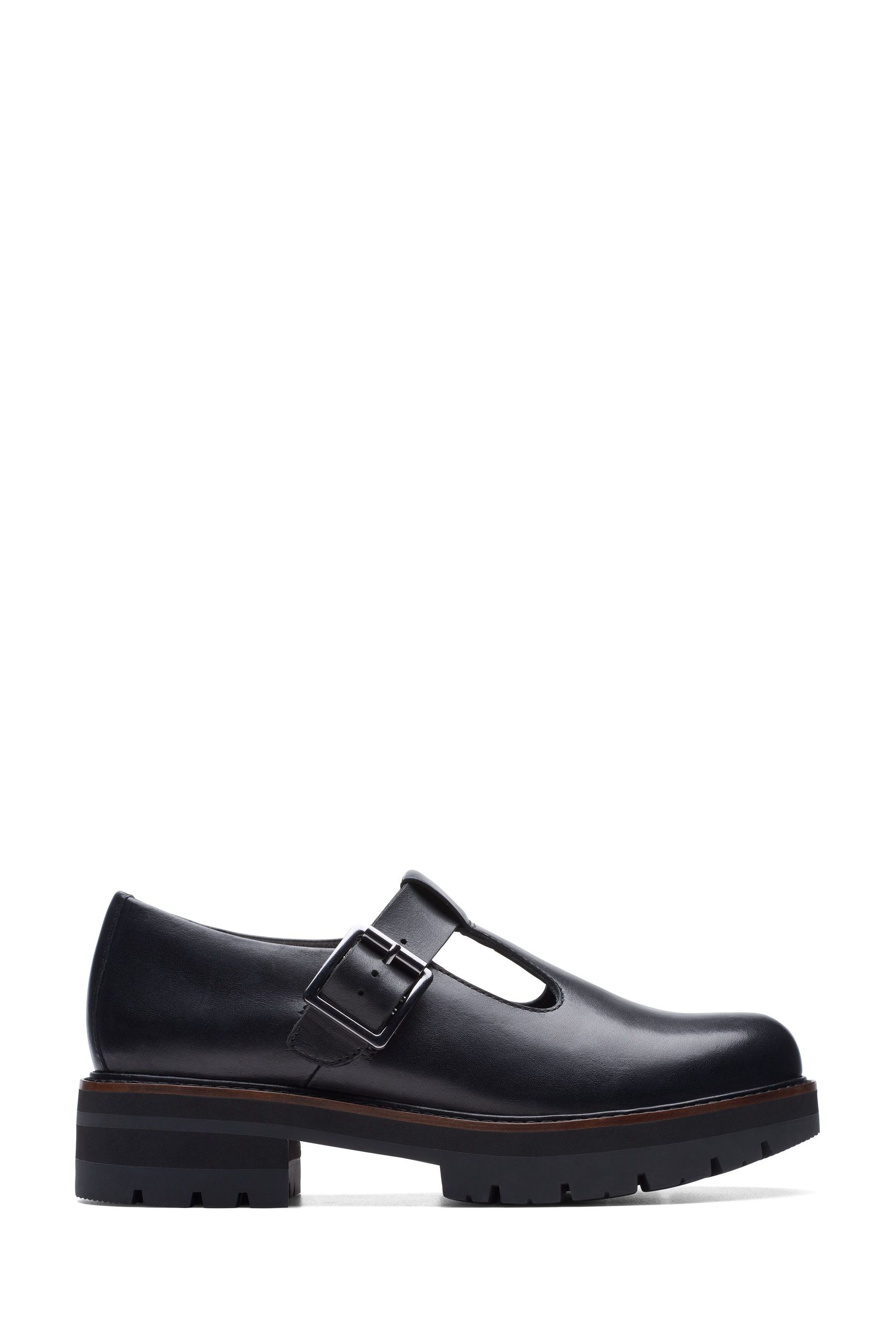 Clarks black t bar shoes shop