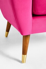 Soft Velvet Fuchsia Pink Wilson II Highback Arm Chair - Image 7 of 9