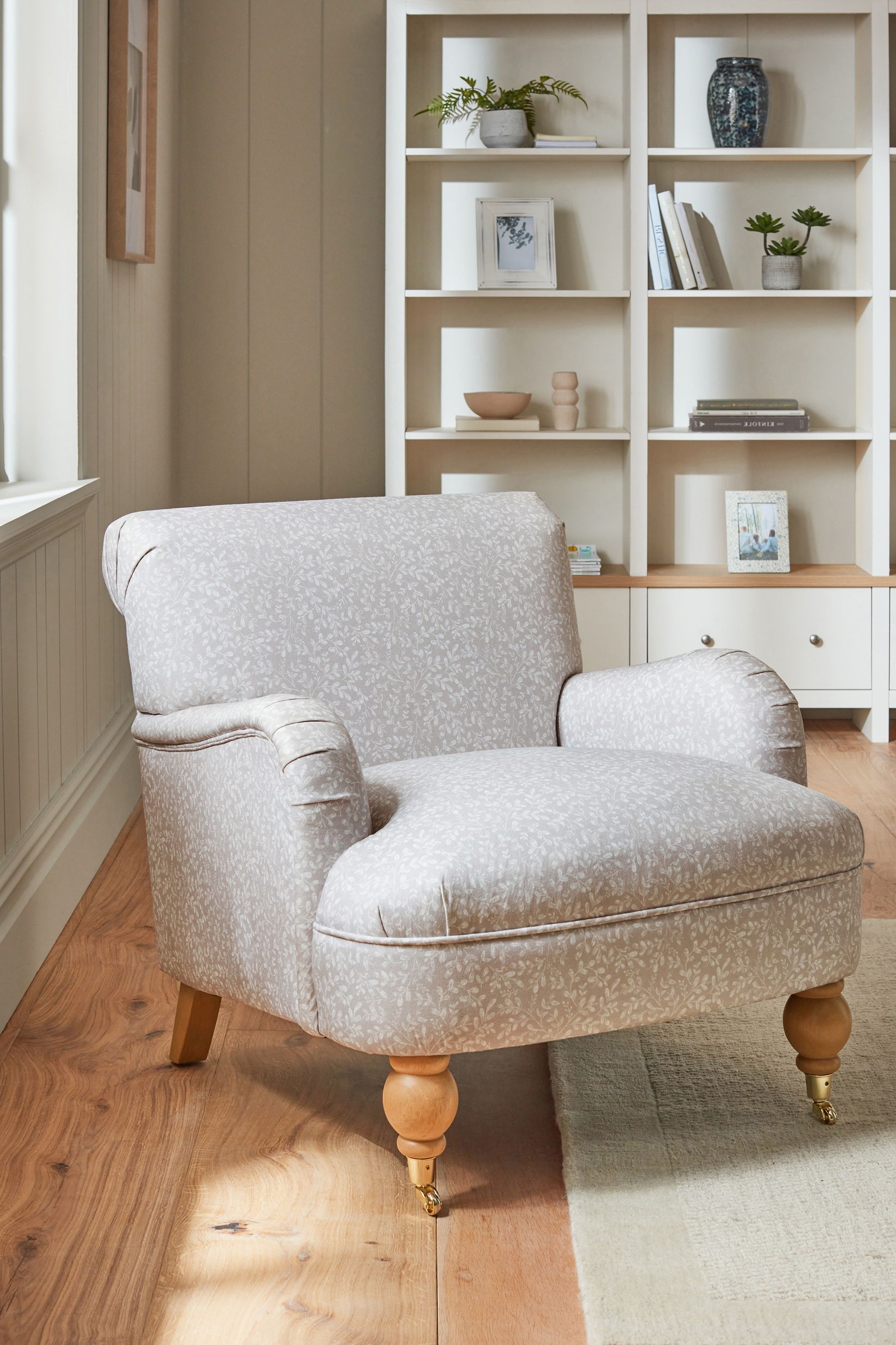 Buy Natural Leaf Print Lilly Accent Chair from the Next UK online shop