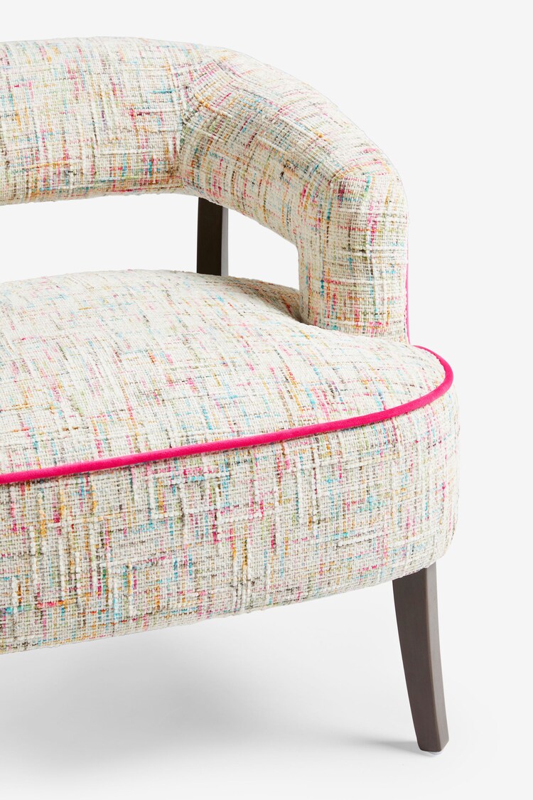 Multi Coloured Chenille Remi Show Wood Accent Chair - Image 3 of 3