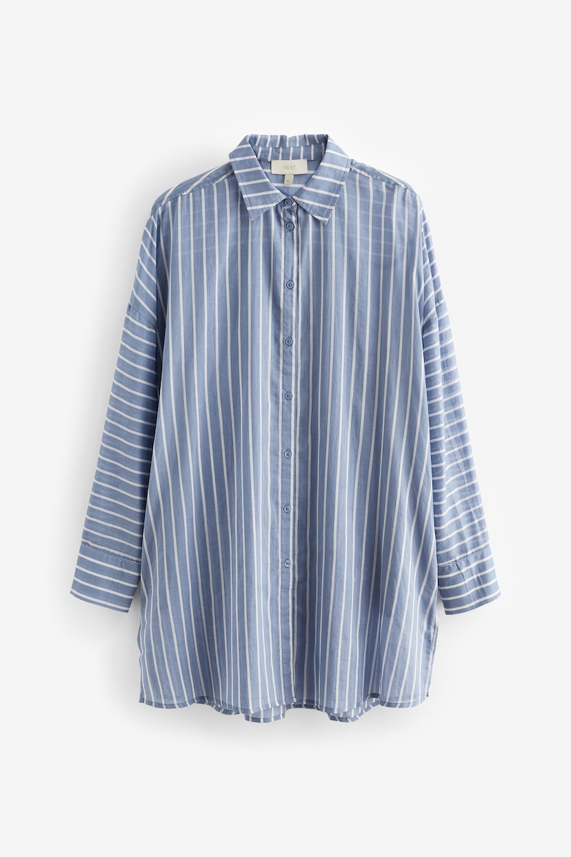 Blue/White Stripe Beach Shirt Cover-Up - Image 8 of 9