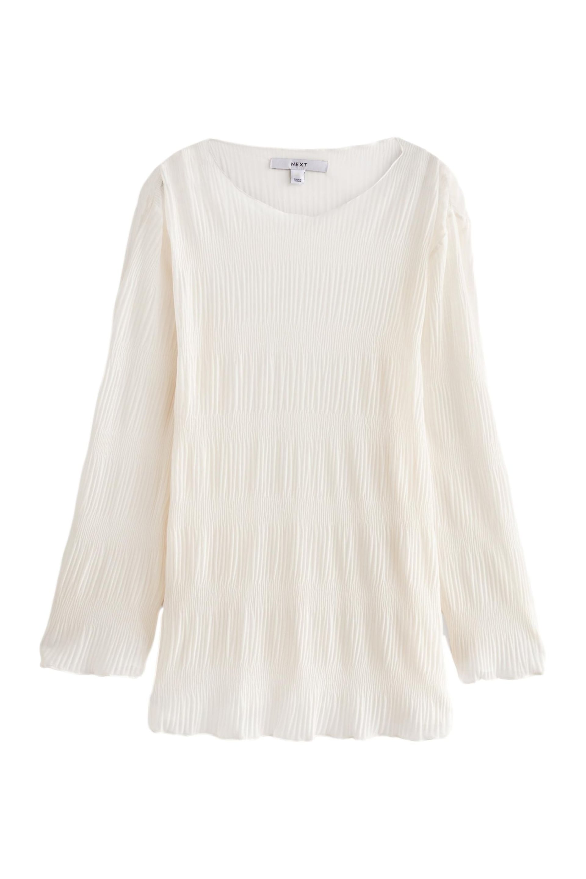 White Sheer Texture Longline Top - Image 7 of 7