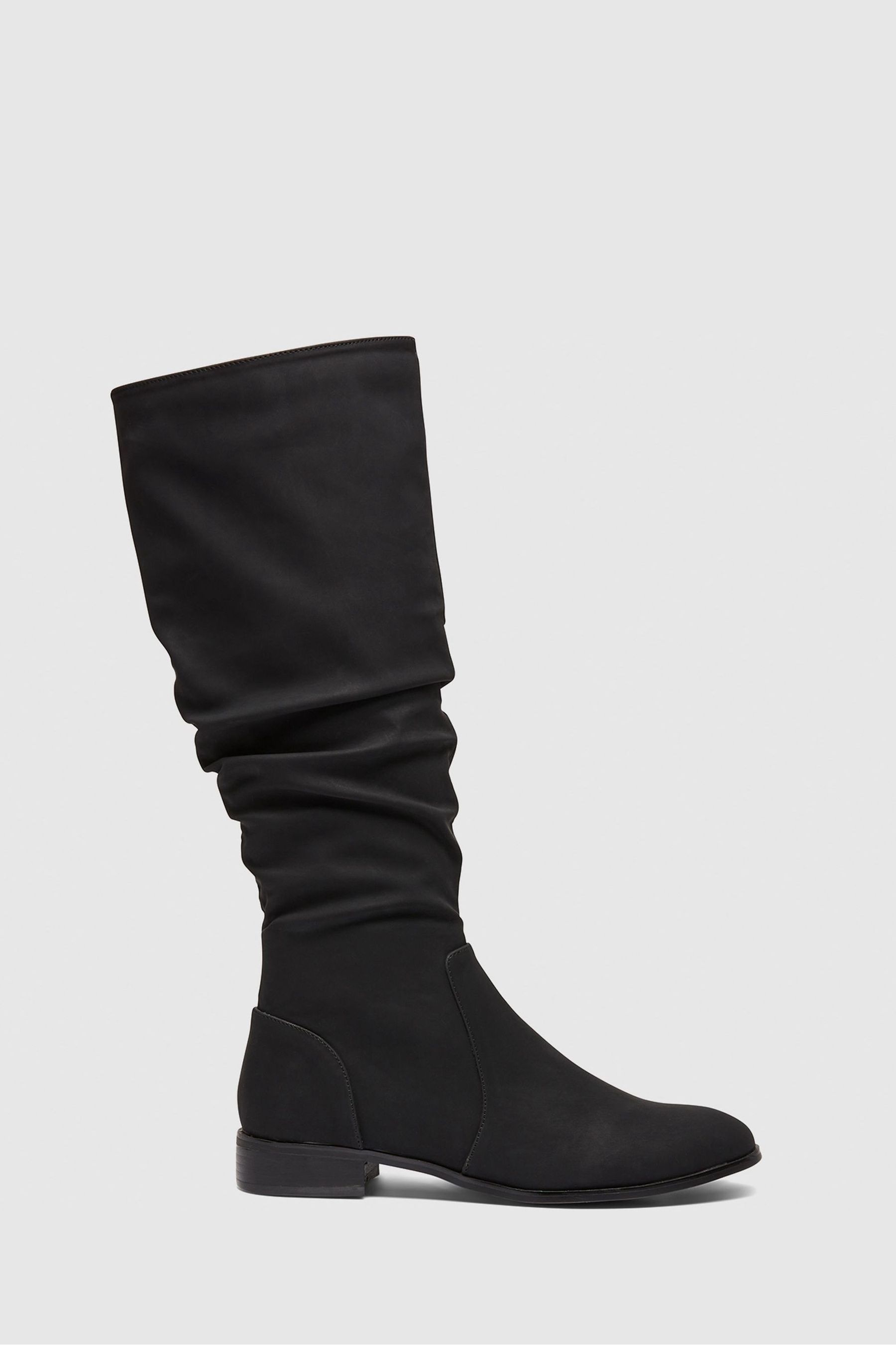 Buy Novo Black Regular Fit Josslyn Ruched Knee High Flat Boots from Next Canada