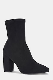 Novo Black Kellan Block Heel Sock Ankle Boots - Image 4 of 4