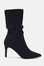 Novo Black Regular Fit Dekota Mid Heel Point Ruched Ankle Boots - Image 2 of 4