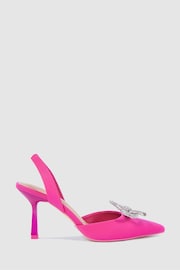 Novo Pink Intelligent Diamante Bow Point Slingback Mid Heel Courts - Image 2 of 4