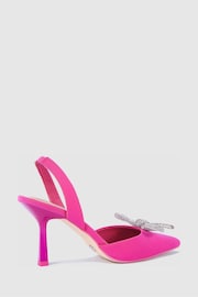 Novo Pink Intelligent Diamante Bow Point Slingback Mid Heel Courts - Image 3 of 4