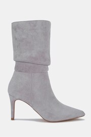 Novo Grey Regular Fit Dekota Mid Heel Point Ruched Ankle Boots - Image 2 of 4