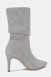 Novo Grey Regular Fit Dekota Mid Heel Point Ruched Ankle Boots - Image 4 of 4