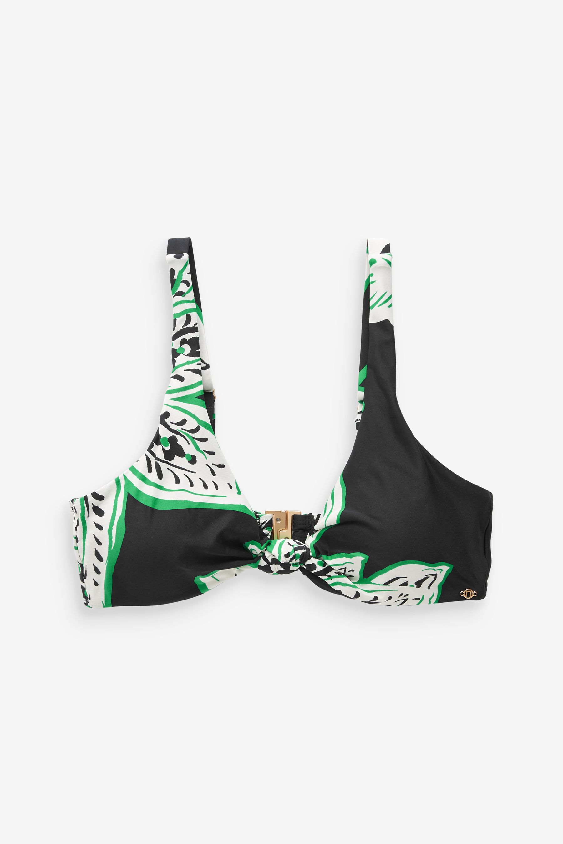 Green and black bikini top top