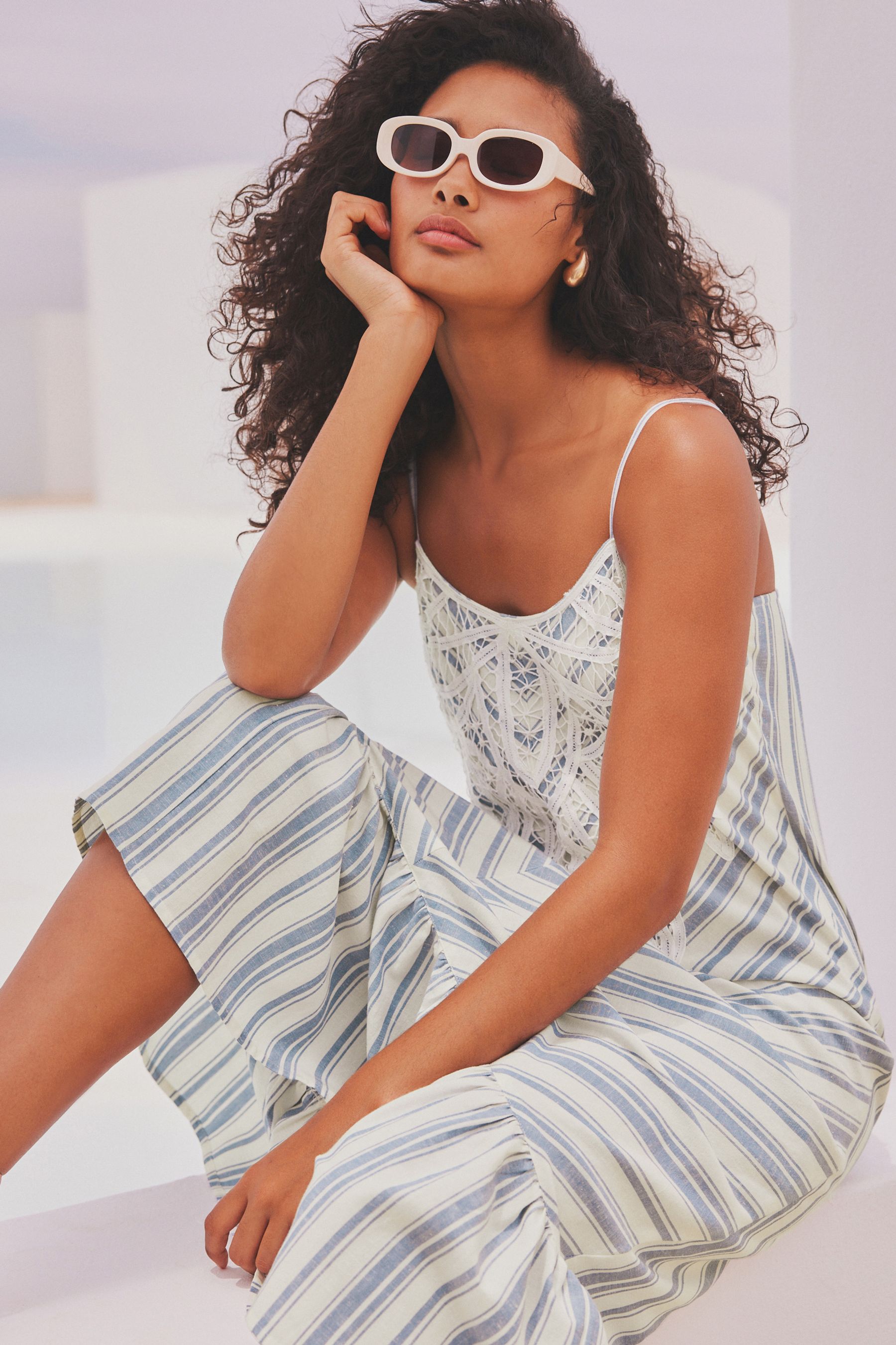 Striped lace dress cheap