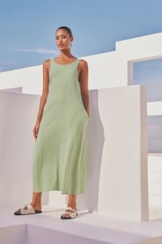 Sage Green Sleeveless Jersey Dress - Image 2 of 7