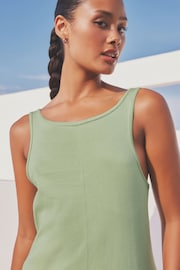 Sage Green Sleeveless Jersey Dress - Image 4 of 7