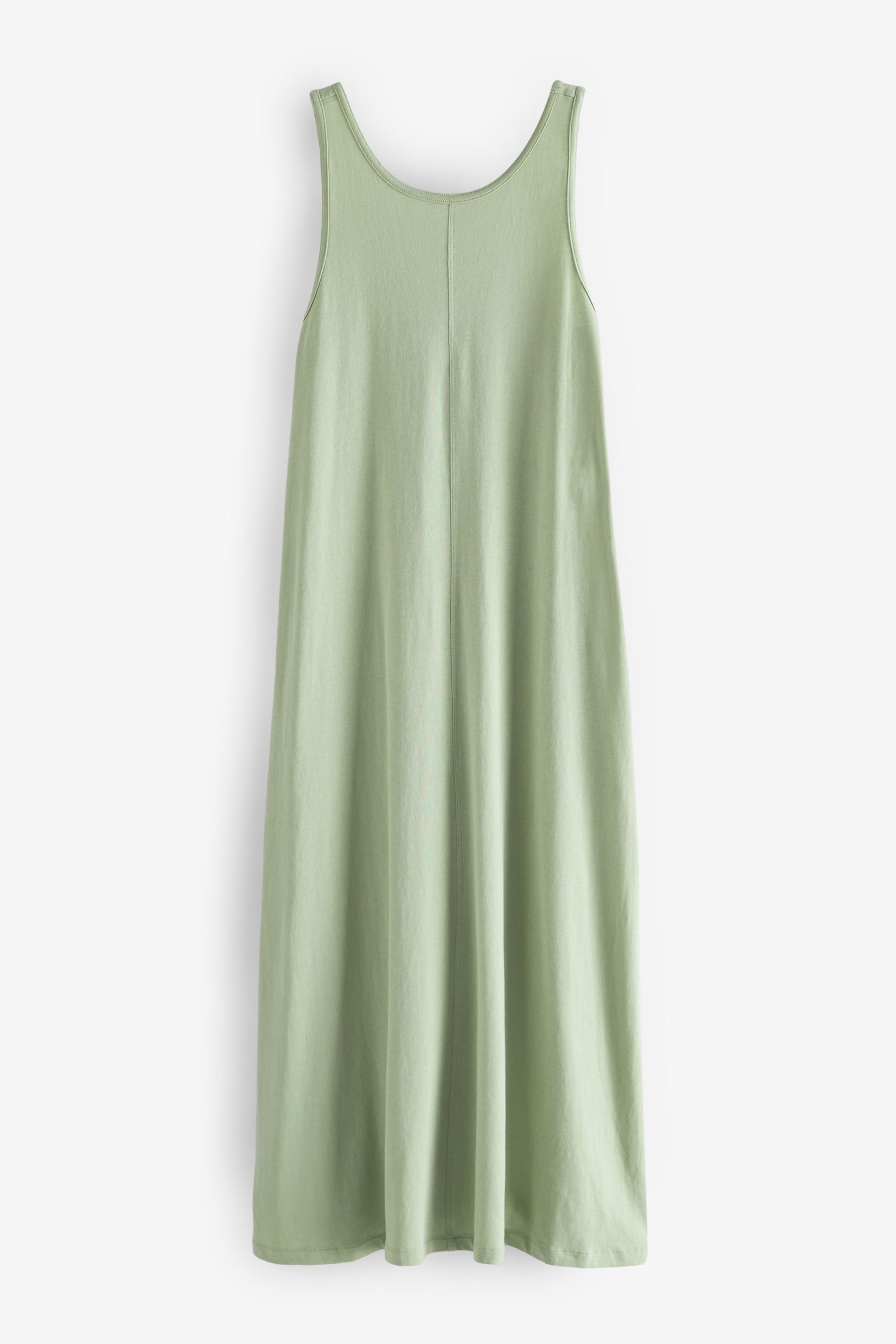 Sage Green Sleeveless Jersey Dress - Image 6 of 7